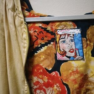 Floral lined khaki hooded Women's Jacket